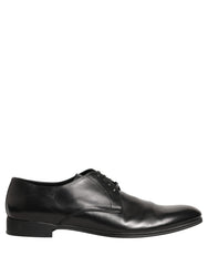 Dolce & Gabbana Black Leather Men Derby Dress Formal Shoes