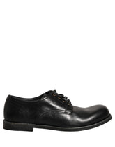 Dolce & Gabbana Black Leather Men Derby Dress Formal Shoes