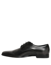 Dolce & Gabbana Black Leather Men Derby Dress Formal Shoes