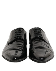 Dolce & Gabbana Black Leather Derby Dress Men Formal Shoes