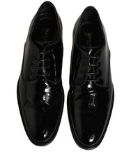 Dolce & Gabbana Black Leather Men Derby Dress Men Formal Shoes