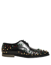 Dolce & Gabbana Black Leather Derby Dress Studded Formal Shoes