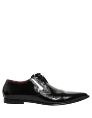 Dolce & Gabbana Black Leather Men Derby Dress Formal Shoes