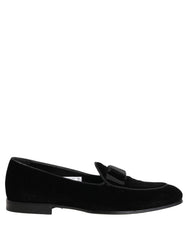 Dolce & Gabbana Black Velvet Loafers Formal Men Dress Shoes