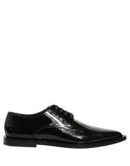 Dolce & Gabbana Black Leather Men Derby Dress Formal Shoes