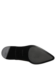 Dolce & Gabbana Black Leather Men Derby Dress Formal Shoes