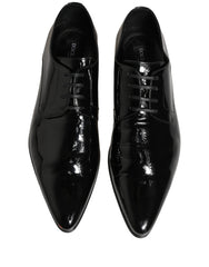Dolce & Gabbana Black Leather Derby Dress Men Formal Shoes