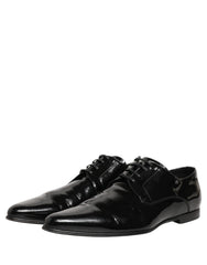Dolce & Gabbana Black Leather Derby Dress Men Formal Shoes