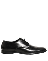 Dolce & Gabbana Black Leather Men Derby Dress Formal Shoes
