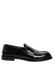 Dolce & Gabbana Black Leather Formal Men Dress Loafers Shoes