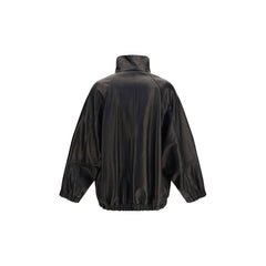 Brunello Cucinelli Black Lamb Ovis Aries Leather Jacket
