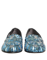 Dolce & Gabbana Multicolor Embroidered Sequin Loafers Shoes