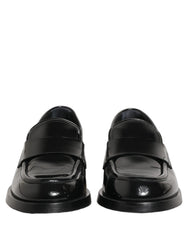 Dolce & Gabbana Black Leather Formal Men Dress Loafers Shoes
