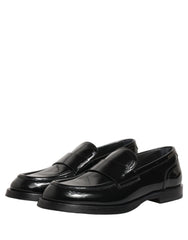 Dolce & Gabbana Black Leather Formal Men Dress Loafers Shoes