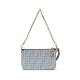 Fendi Blue Cotton Clutch Bag