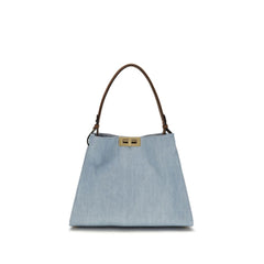 Fendi Blue Calf Leather Bos Taurus Handbag