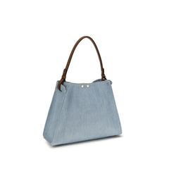 Fendi Blue Calf Leather Bos Taurus Handbag