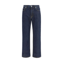 Fendi Blue Cotton Straight-Leg Jeans
