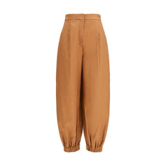 Fendi Brown Linen Casual Pants