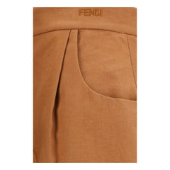 Fendi Brown Linen Casual Pants