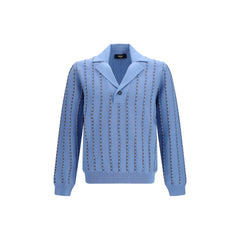 Fendi Blue Cotton Sweatshirt