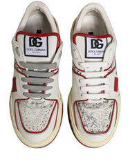 Dolce & Gabbana White Red New Roma Graffiti Sneakers Shoes