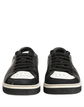 Dolce & Gabbana Black Leather Crown Milano Men Sneakers Shoes