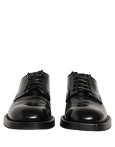 Dolce & Gabbana Black Leather Lace Up Derby Dress Men Shoes