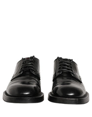 Dolce & Gabbana Black Leather Lace Up Derby Dress Men Shoes