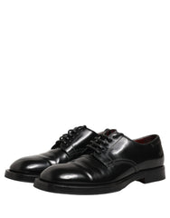 Dolce & Gabbana Black Leather Lace Up Derby Dress Men Shoes