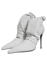 Dolce & Gabbana Gray Stretch Socks Heels Ankle Boots Shoes