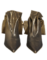 Dolce & Gabbana Gold Nylon Socks Knee High Boots Pumps Shoes