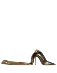 Dolce & Gabbana Gold Nylon Socks Knee High Boots Pumps Shoes
