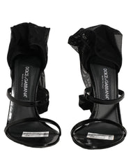 Dolce & Gabbana Stiletto Sandals Socks Knee High Boots Black
