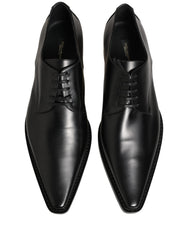 Dolce & Gabbana Black Leather Lace Up Derby Dress Shoes