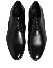 Dolce & Gabbana Black Leather Lace Up Derby Dress Shoes