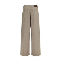 Brunello Cucinelli Beige Cotton Casual Pants