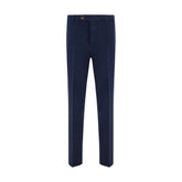 Brunello Cucinelli Blue Cotton Casual Pants