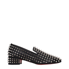 Christian Louboutin Black Leather Slip-On Loafers