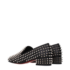 Christian Louboutin Black Leather Slip-On Loafers