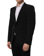 Dolce & Gabbana Black Single Breasted One Button Coat Blazer