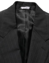 Dolce & Gabbana Black Stripes Wool Single Breasted Blazer