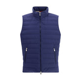 Brunello Cucinelli Blue Polyester Sleeveless Jacket