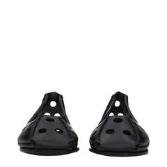 Alaïa Black Leather Ballet Flats