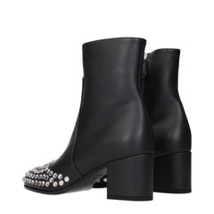 Alaïa Black Leather Ankle Boots