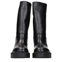 The Row Black Leather Boots