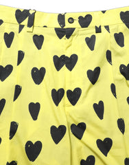 Dolce & Gabbana Yellow Cotton Heart Print Men Bermuda Shorts