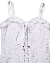 Dolce & Gabbana White Broderie Anglaise Cotton Mini Dress