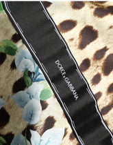 Dolce & Gabbana Multicolor Floral Leopard Silk Lace Trim Mini Dress