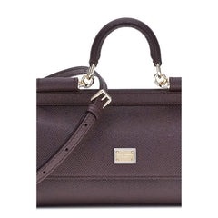 Dolce & Gabbana Purple Calf Leather Bos Taurus Handbag